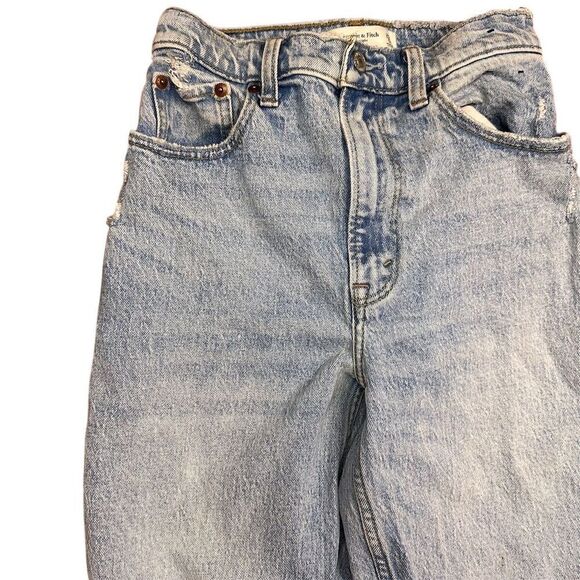Abercrombie & Fitch Women's Curve Love 90s Straight Ultra High Rise Jeans Size 0 - Picture 2 of 10